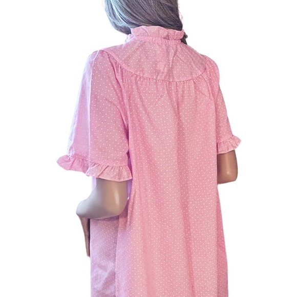 Vintage LAZY LIFE House Dress Robe Housecoat Ruffles Snaps Polka-Dot NWOT - Picture 10 of 16